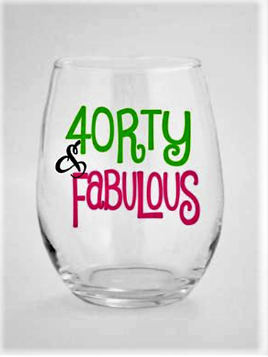 40th birthday wine glass | turning 40 birthday wine glass